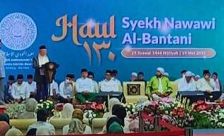 Wapres KH Ma'ruf Amin pada Haul  ke-130,  Syekh Nawawi Al-Bantan,  Ulama Multiilmu (Foto: Setwapres)