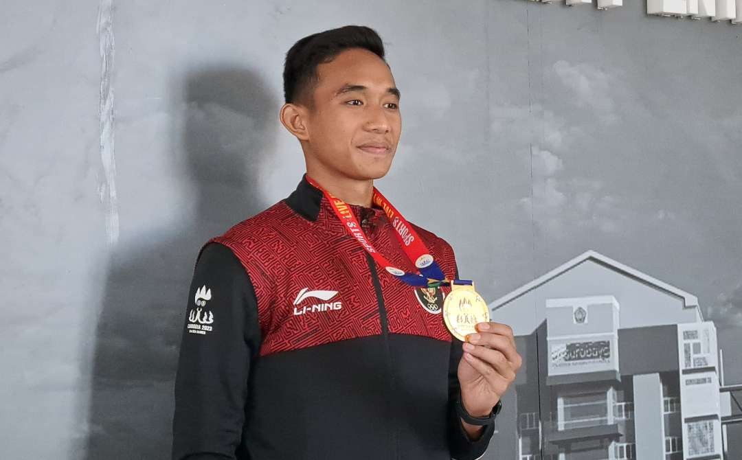 Kapten Timnas Indonesia U-22 Rizky Ridho Ramadhani saat ditemui di UMS. (Foto: Pita Sari/Ngopibareng.id)