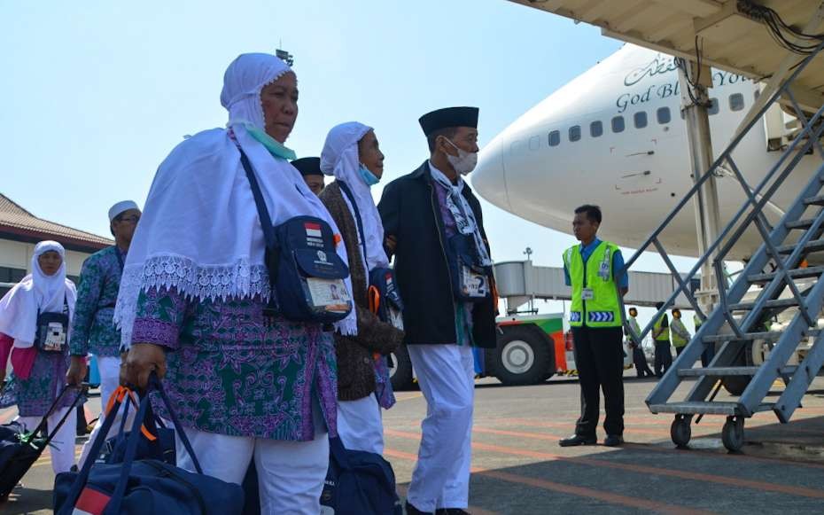 Ilustrasi pemberangkatan jemaah haji di Bandara Internasional Juanda. (Foto: Aini Arifin/Ngopibareng.id)