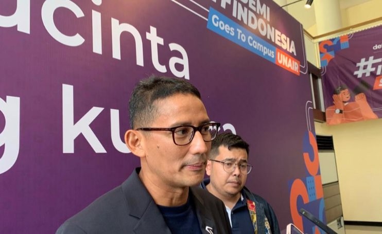 Sandiaga Uno saat berada di Unair Surabaya (Foto: Andhi Dwi/Ngopibareng.id)