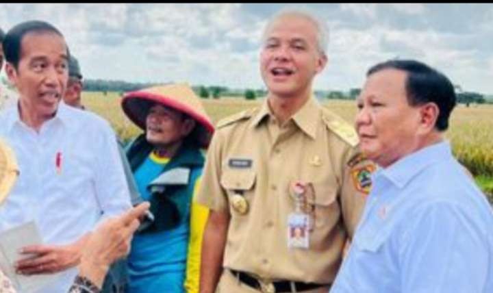 Presiden Joko Widodo, Ganjar Pranowo dan Prabowo Subianto, kejar-kejaran di lembaga survei (Foto: Arsip Setpres)