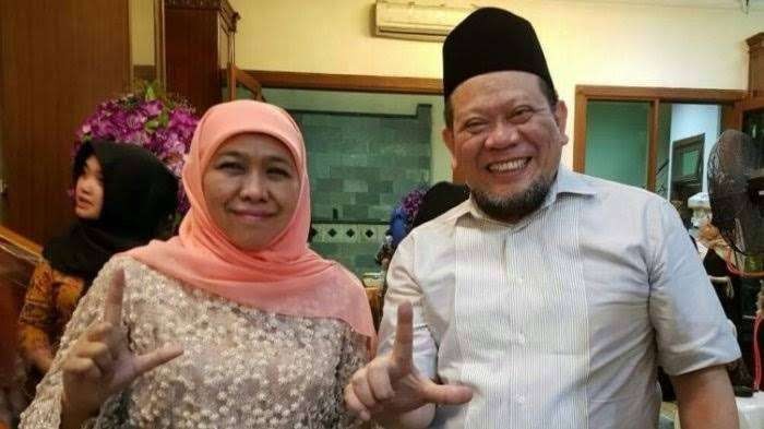 Ketua DPD RI, AA LaNyalla Mahmud Mattalitti bersama Gubernur Jatim Khofifah Indar Parawansa. (Foto: Ist)