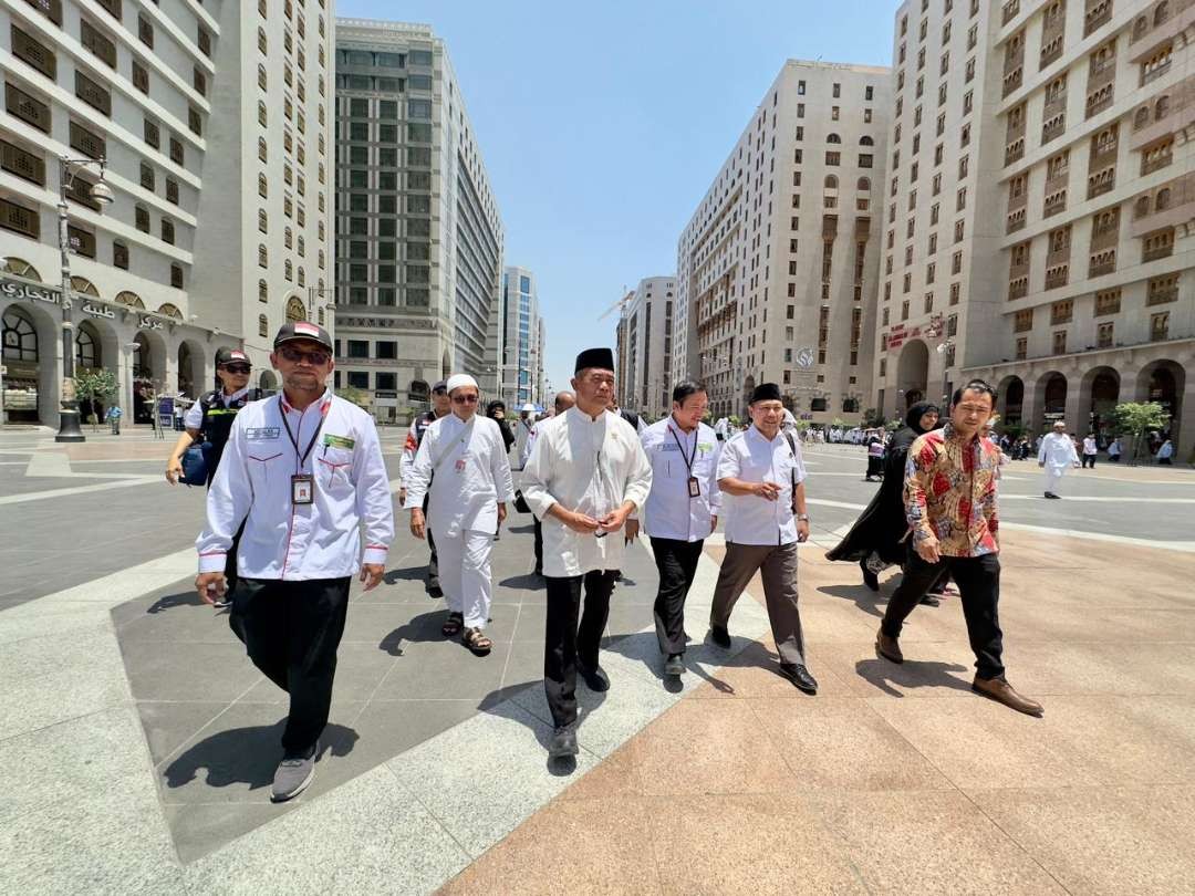 Menko PMK meninjau sejumlah fasilitas haji di Arab Saudi. (Foto: Istimewa)