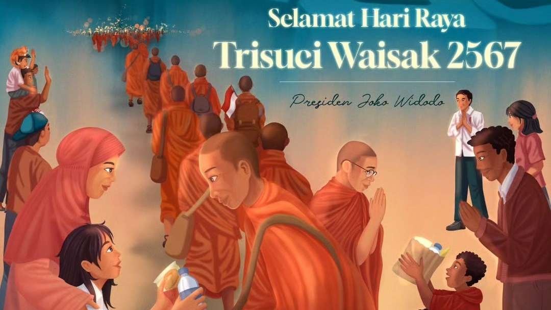 Ritual thudong para biksu menyambut Trisuci Waisak. (Foto: Instagram @jokowi)