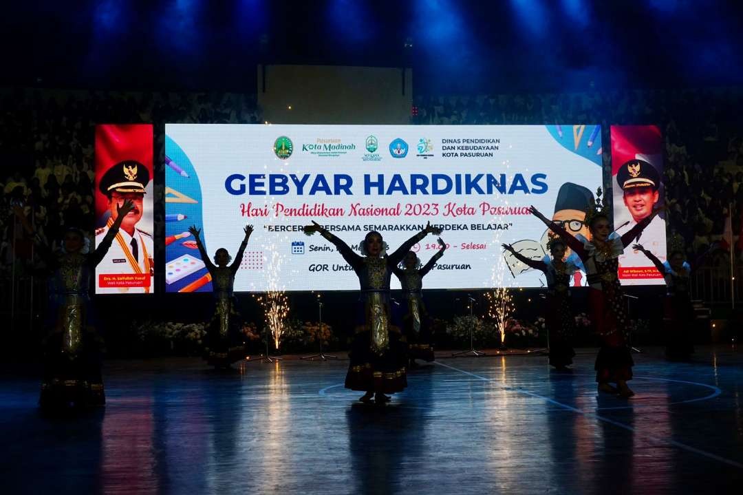 Gebyar Hari Pendidikan Nasional (Hardiknas) Tahun 2023 yang digelar oleh Dinas Pendidikan dan Kebudayaan di GOR Untung Suropati, Senin 29 Mei 2023.