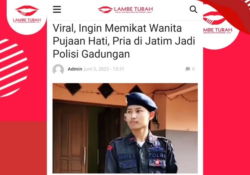 Tangkapan layar Brimob gadungan di Kota Malang, Jawa Timur. (Foto: Instagram @Lambe_turah)