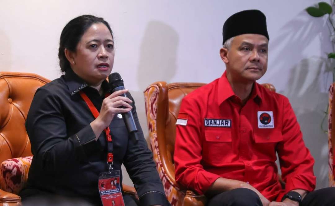 Puan Maharani didampingi Ganjar Pronowo beberkan nama nama kandidat bakal calon wapres pendamping Ganjar (Foto: MC PDIP)