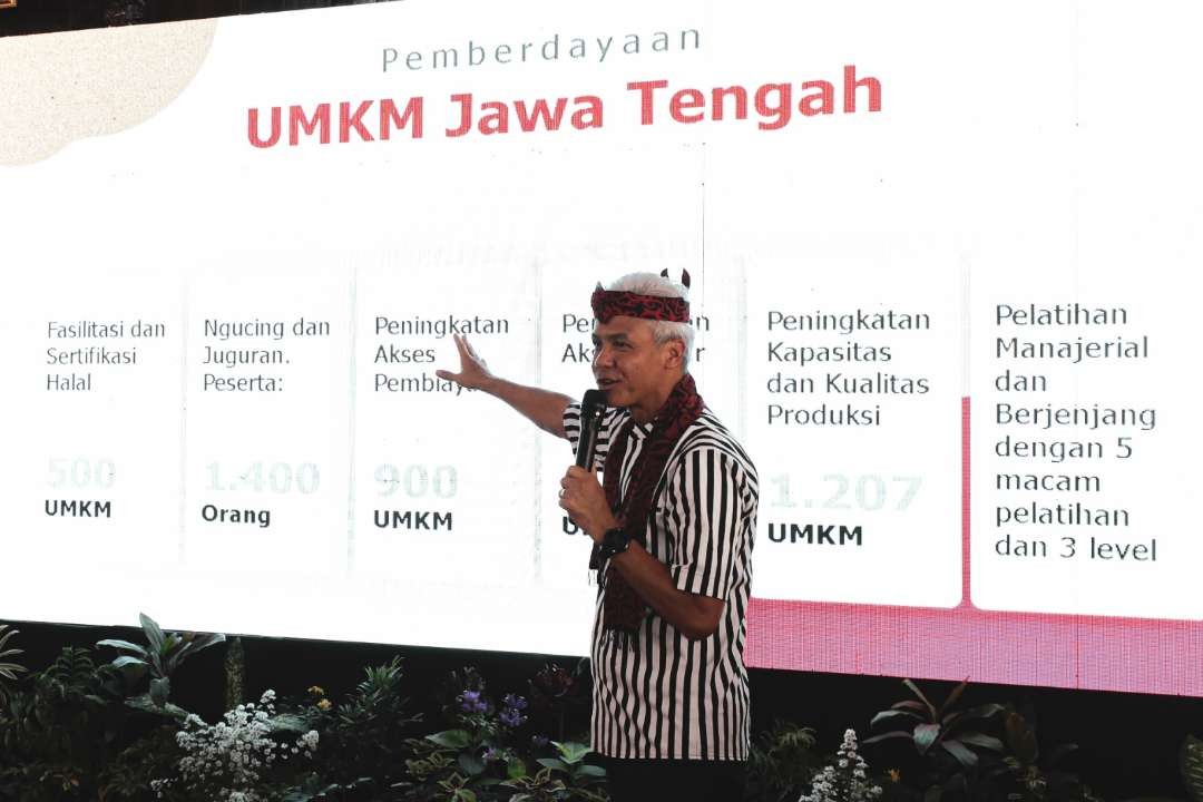 Ganjar Pranowo menjadi 'soko guru' pemberdayaan UMKM Nganjuk. (Foto: Humas Pemprov Jateng)