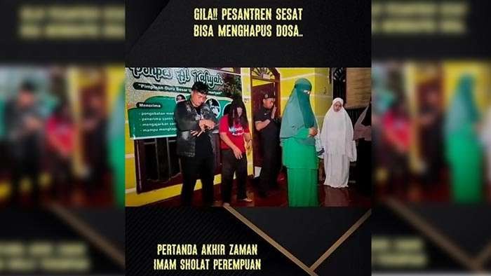 Imam salat perempuan, para pria menjadi jemaah. (Foto: Snack Video)