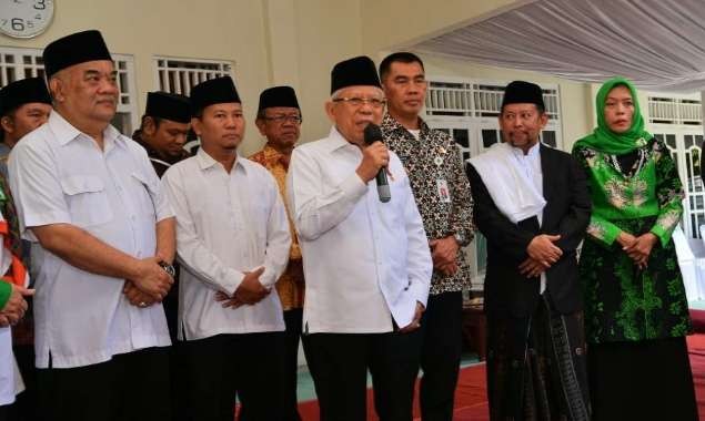 Wapres Ma'ruf Amin menyampaikan pernyataan pers terkait pungli di Rutan KPK, tangani sampai tuntas. (Foto: Setwapres)