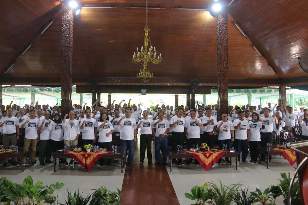 Deklarasi damai pilkades serentak di Blora, beberapa waktu lalu. (Foto: Ahmad Sampurno/Ngopibareng.id)