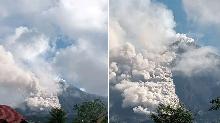 Aktivitas Gunung Karangetang, Kepulauan Sitaro, Sulawesi Utara, Minggu 2 Juli 2023. (Foto: Dokumentasi PVMBG)