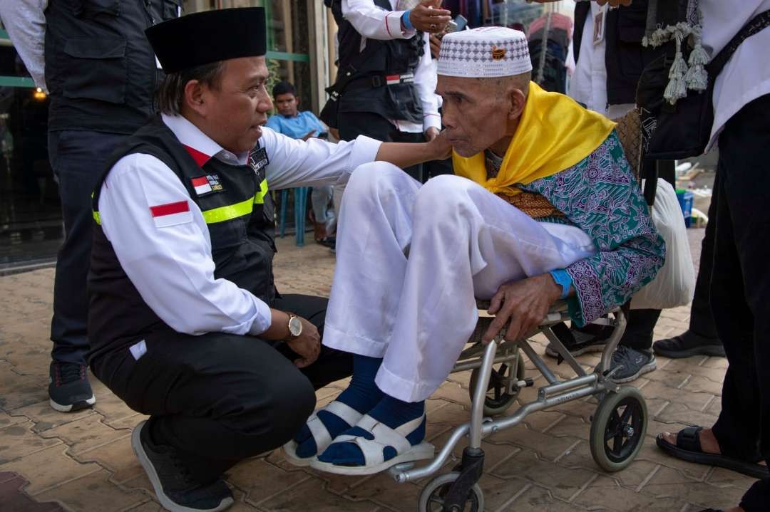 Petugas haji. Pelayanan petugas haji dan sistem yang dibangun Kementerian Agama sudah pada jalur yang benar.(Foto:pagar nusa)