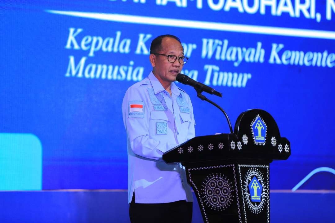 Kakanwil Kemenkumham Jatim Imam Jauhari dalam Supervisi Pelaksanaan Anggaran DIPA Program Penegakan dan Pelayanan Hukum, Selasa 11 Juli 2023. (Foto: Humas Kemenkumham Jatim)