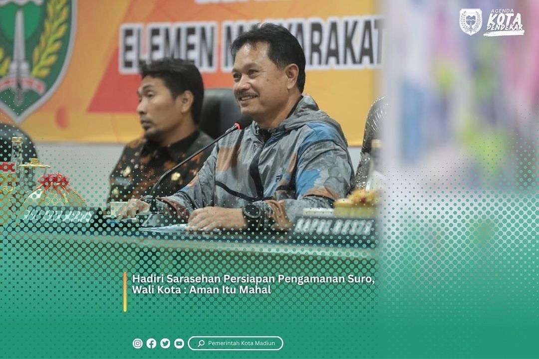 Walikota Madiun Maidi, menggelar Sarasehan Persiapan Pengamanan 1 Muharram / 1 Suro 2023 di Gedung Diklat Kota Madiun. (Foto: dok. madiunkota)