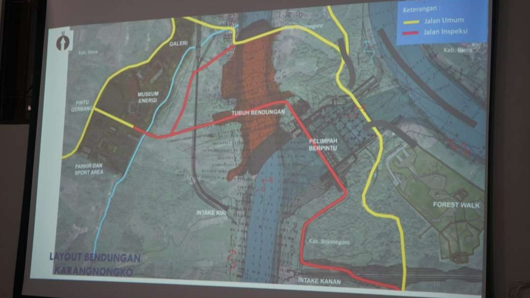 Layout Bendungan Karangnongko. (Foto: Ahmad Sampurno/Ngopibareng.id)