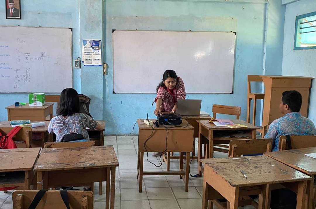 Salah satu sekolah SMP swasta di Kota Surabaya yang hanya mendapatkan dua murid ditahun ajaran baru ini. (Foto: Pita Sari/Ngopibareng.id)