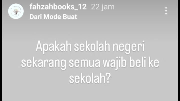 Tangkapan layar keluhan warga Kota Malang terkait biaya seragam sekolah yang dinilai mahal (Foto: Instagram/@fahzahbooks_12)