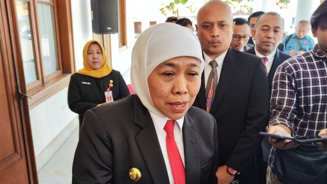 Gubernur Jatim, Khofifah Indar Parawansa, saat ditemui di Gedung Negara Grahadi, Surabaya. (Foto: Fariz Yarbo/Ngopibareng.id)