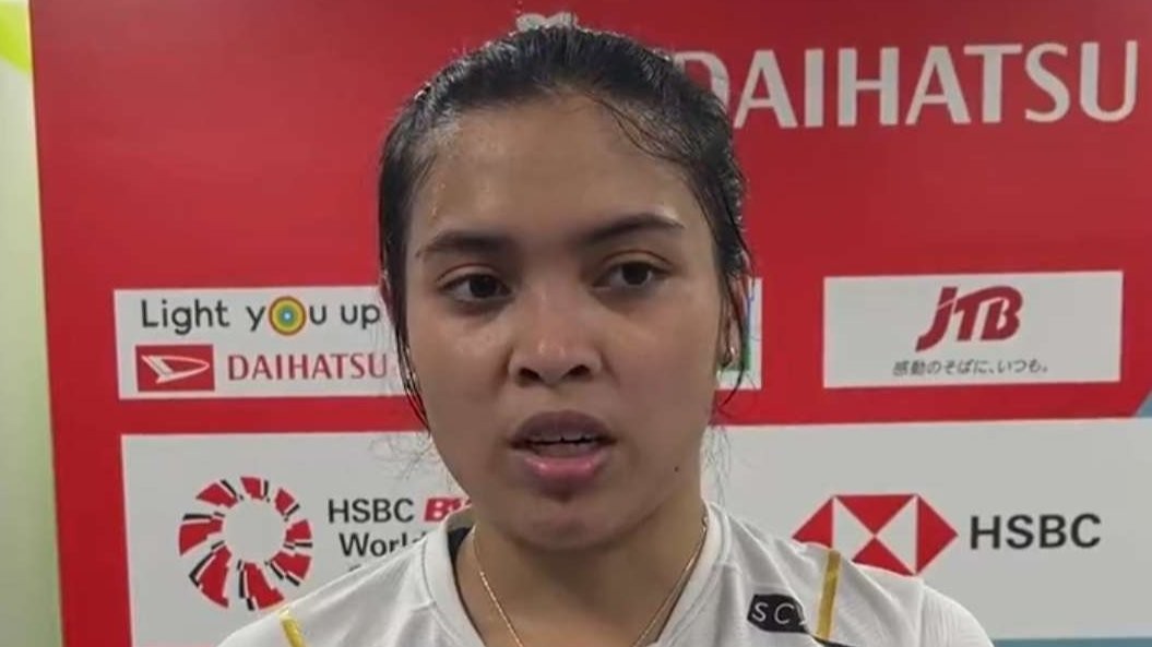 Tunggal putri bulutangkis Indonesia, Gregoria Mariska Tunjung terhenti di semifinal Japan Open, Sabtu 29 Juli 2023. (Foto: Twitter @INABadminton/PBSI)