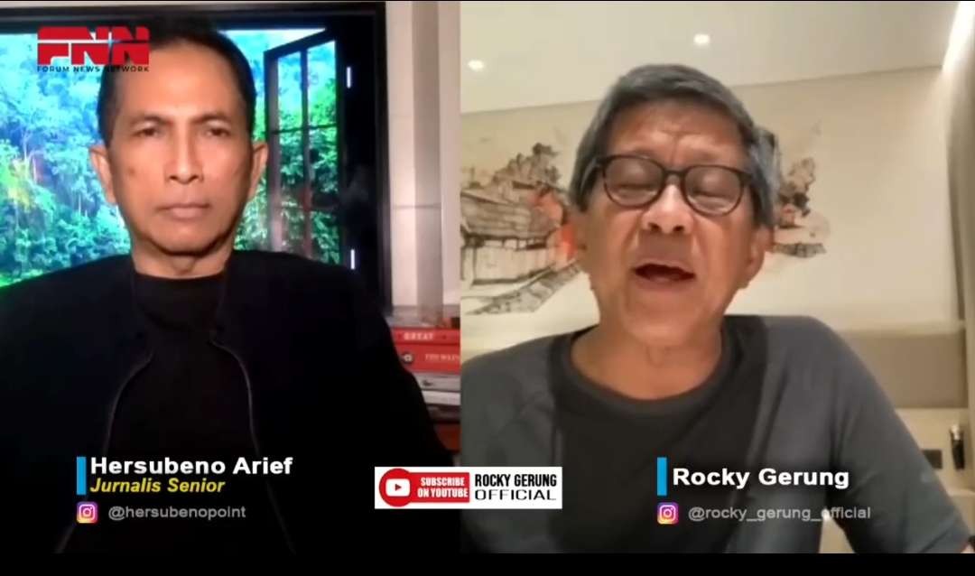 Rocky Gerung buka suara soal kalimat bajingan tolol di kanal YouTube FNN. (Foto: Tangkapan layar)