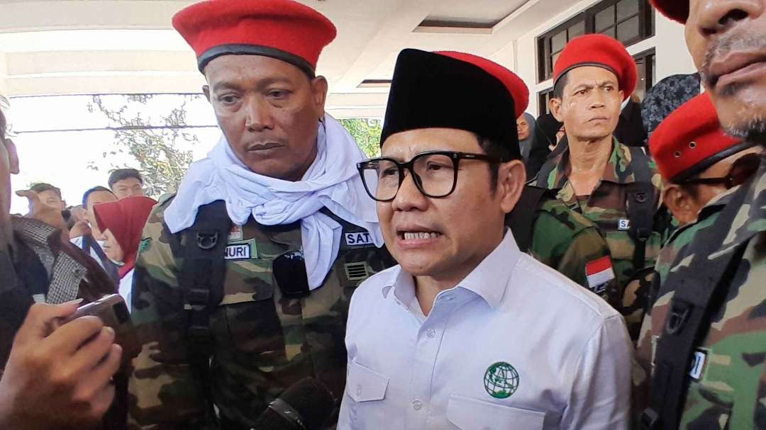 Ketua Umum PKB, Muhaimin Iskandar (baju putih) pilih Prabowo Subianto sebagai pasangan dalam konstelasi politik 2024. (Foto: Ahmad Sampurno/Ngopibareng.id)