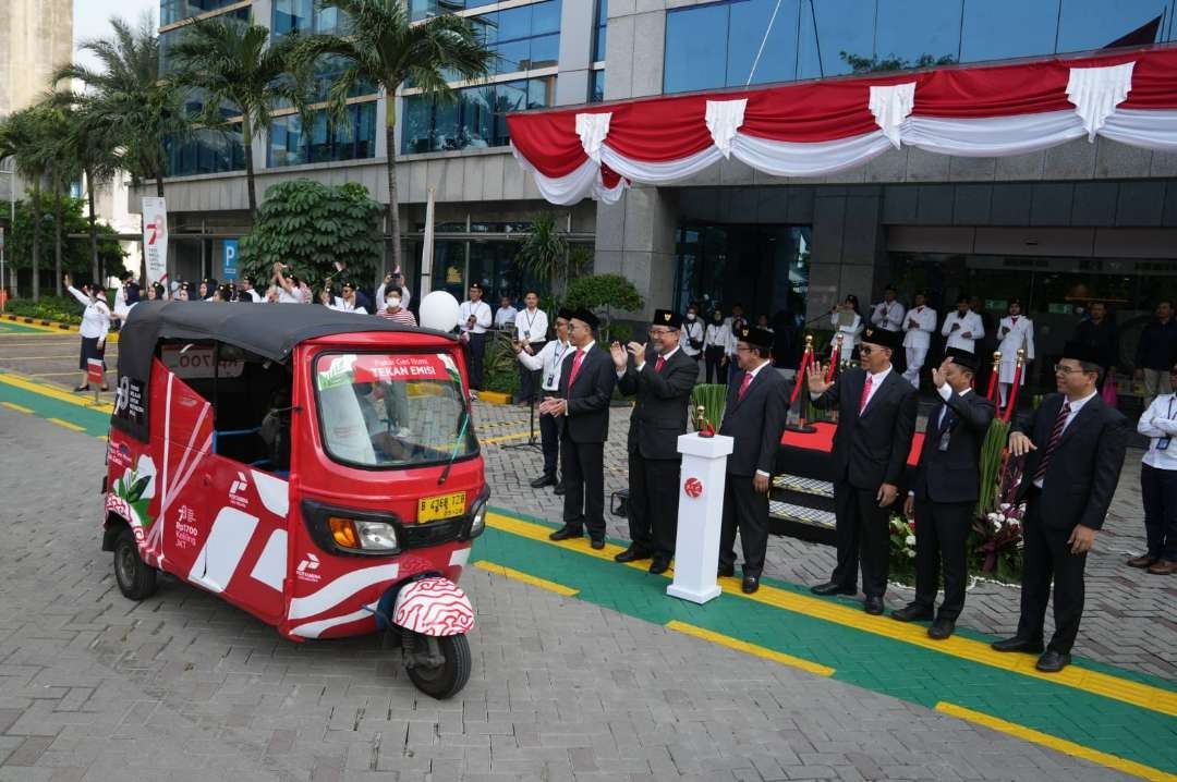 PT PGN dan PT Gagas Energi Indonesia mengajak masyarakat untuk menekan emisi di momen Hari Kemerdekaan Republik Indonesia, Kamis, 17 Agustus 2023 di Jakarta. (Foto: PGN)