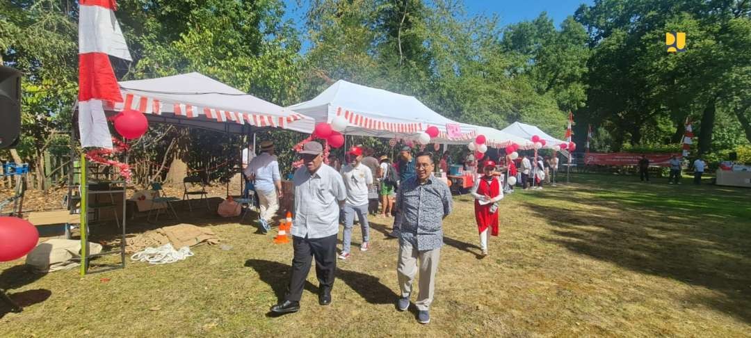 Menteri Basuki hadiri acara Pesta Rakyat dalam rangka perayaan HUT RI ke-78 yang digelar oleh Perwakilan Tetap RI atau PTRI Jenewa pada Sabtu, 19 Agustus 2023. (Foto: Biro Komunikasi Publik Kementerian PUPR)