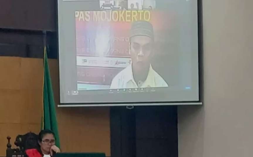 Kenzo jalani sidang online.(Foto istimewa)