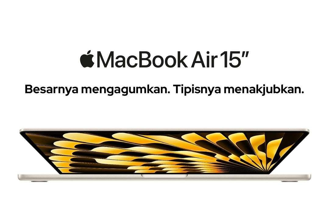 MacBook Air 15 inci bodinya tipis. (Foto: iBox Indonesia)