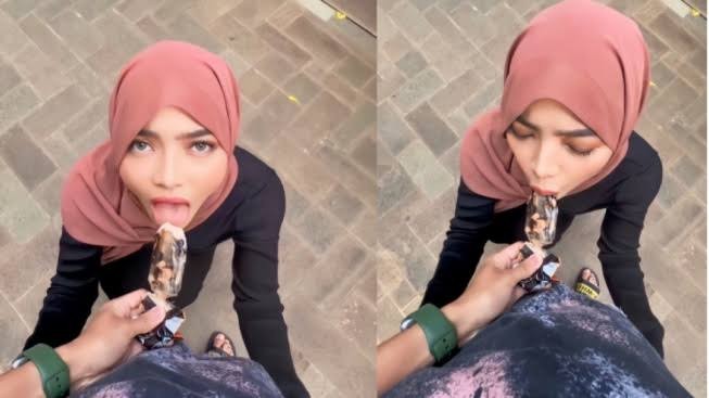 Oklin Fia klaim konten jilat es krim tiru orang lain. (Foto: TikTok)