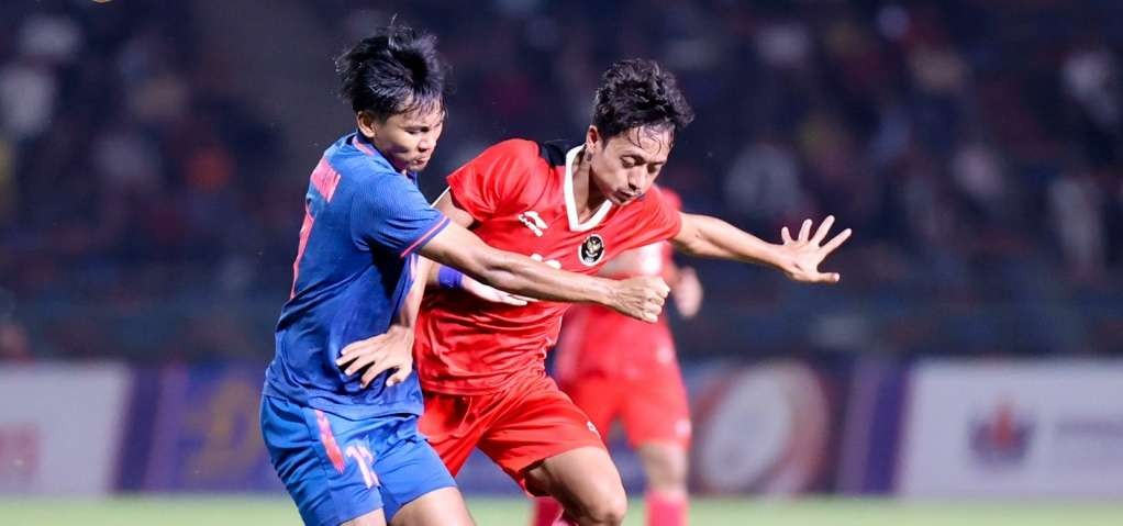 Timnas Thailand U-23 vs Timnas Indonesia U-23. (Foto: PSSI)