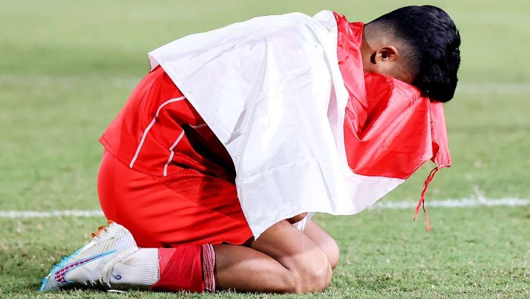 Pemain Timnas Indonesia U23 tampil luar biasa meski kalah lewat adu penalti dari Vietnam U-23 dalam laga final Piala AFF U-23. (Foto: PSSI)