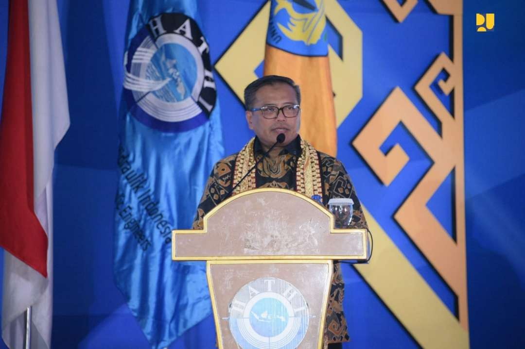 Sekretaris Jenderal Kementerian PUPR Mohammad Zainal Fatah pada acara pembukaan Pertemuan Ilmiah Tahunan (PIT) ke 40 Himpunan Ahli Teknik Hidraulik (HATHI) dan Kongres ke-14 HATHI di Universitas Lampung, Jumat 25 Agustus 2023. (Foto: Biro Komunikasi Publik Kementerian PUPR)