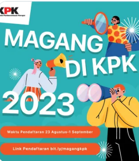 Ikut magang di KPK bagi mahasiswa dan yang baru lulus, selama tiga bulan, dari 15 September hingga 14 Desember 2023. (sumber:  @KPK_RI))