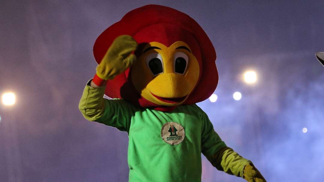 Maskot Si Beki di Porprov Jatim VII 2023. (Foto: Fariz Yarbo/Ngopibareng.id)