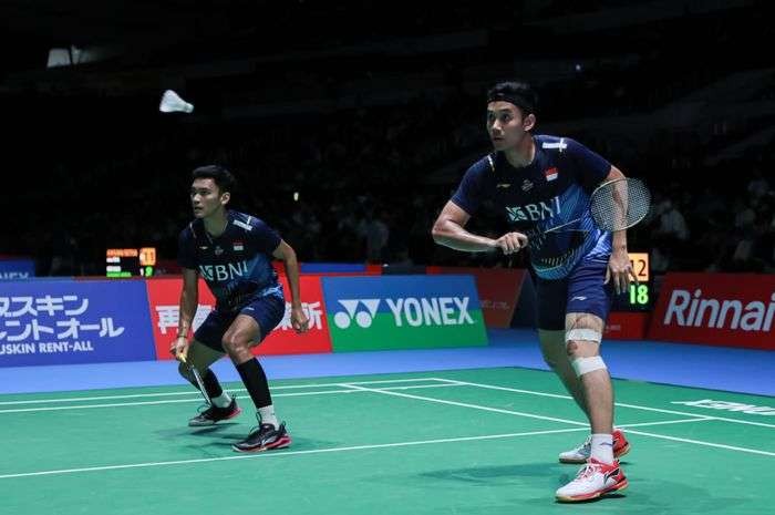 Ganda putra Indonesia, Muhammad Shohibul Fikri/Bagas Maulana meraih hasil gemilang pada babak pertama China Open 2023. (Foto: PBSI)