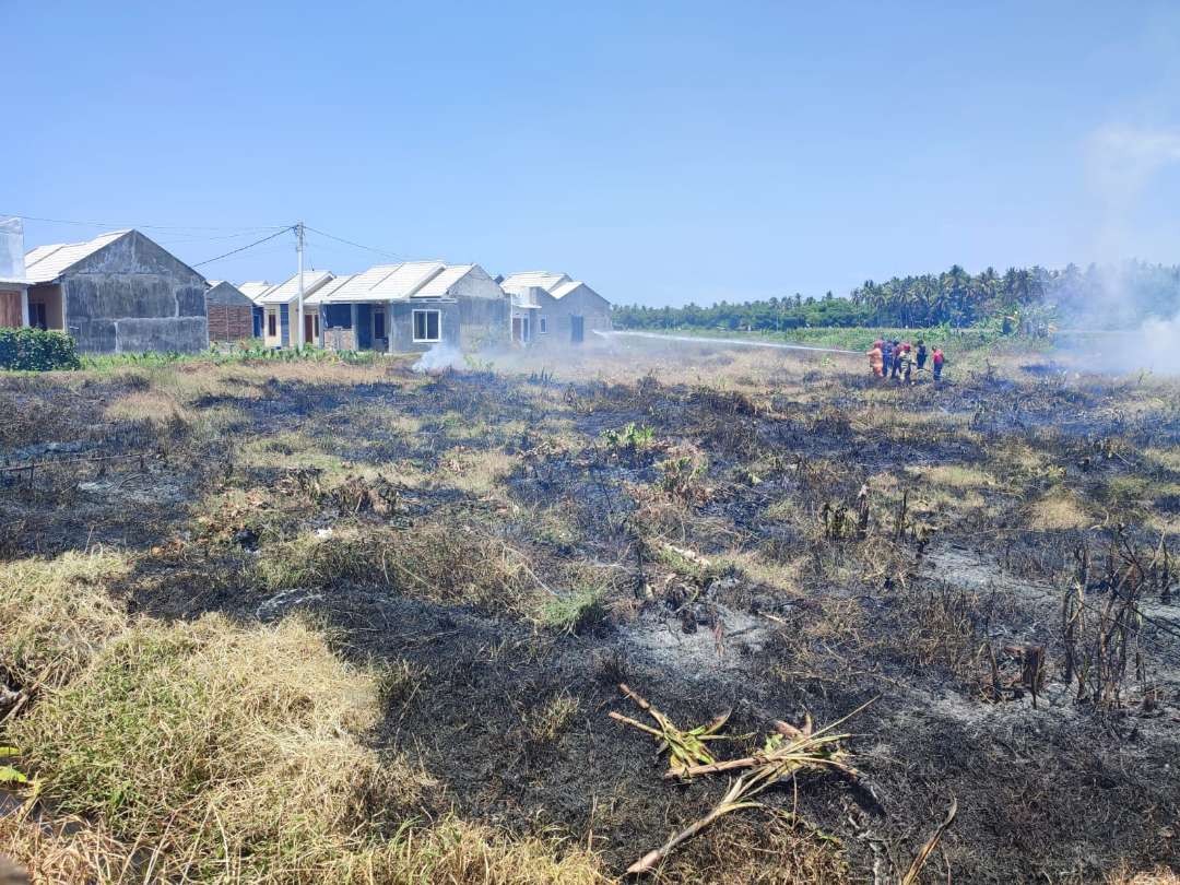 Lahan kosong yang terbakar berada di dekat perumaha warga. (Foto: Istimewa)