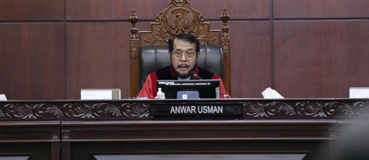 Ketua Mahkamah Konstitusi (MK) Anwar Usman adalah sidang pemeriksaan pendahuluan. Sidang digelar di Ruang Sidang Mahkamag Konstitusi (MK), Merdeka Barat, Jakarta Pusat, Kamis 7 September 2023.(Foto: humas MK)