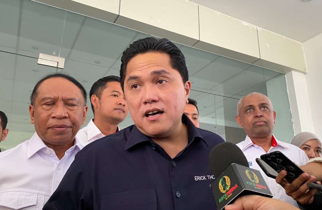 Ketum Umum PSSI Erick Thohir saat ditemui di Unesa. (Foto: Ist)