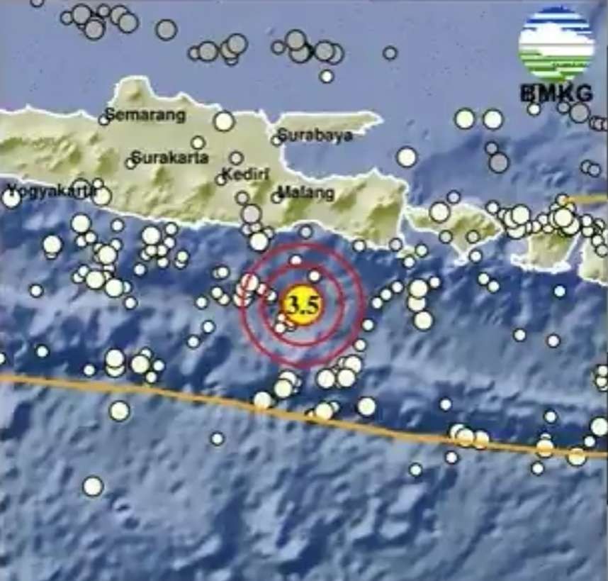 Gempa Magnitudo 3,5 mengguncang Lumajang dan sekitarnya, Jumat 15 September 2023. (Foto: X)