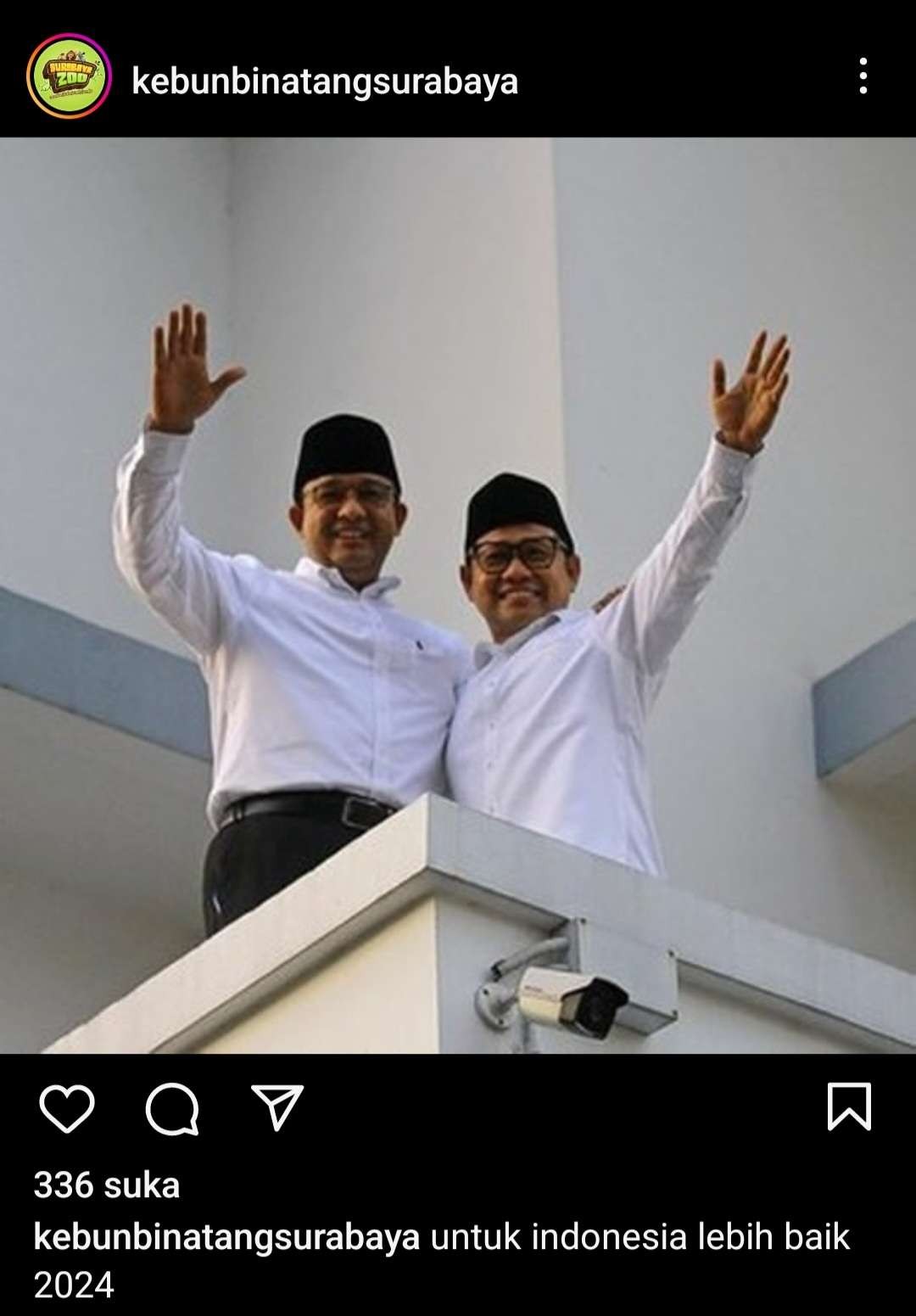 Foto pasangan Anies - Muhaimin yang muncul di akun Instagram KBS Surabaya. (Foto: Instagram KBS)