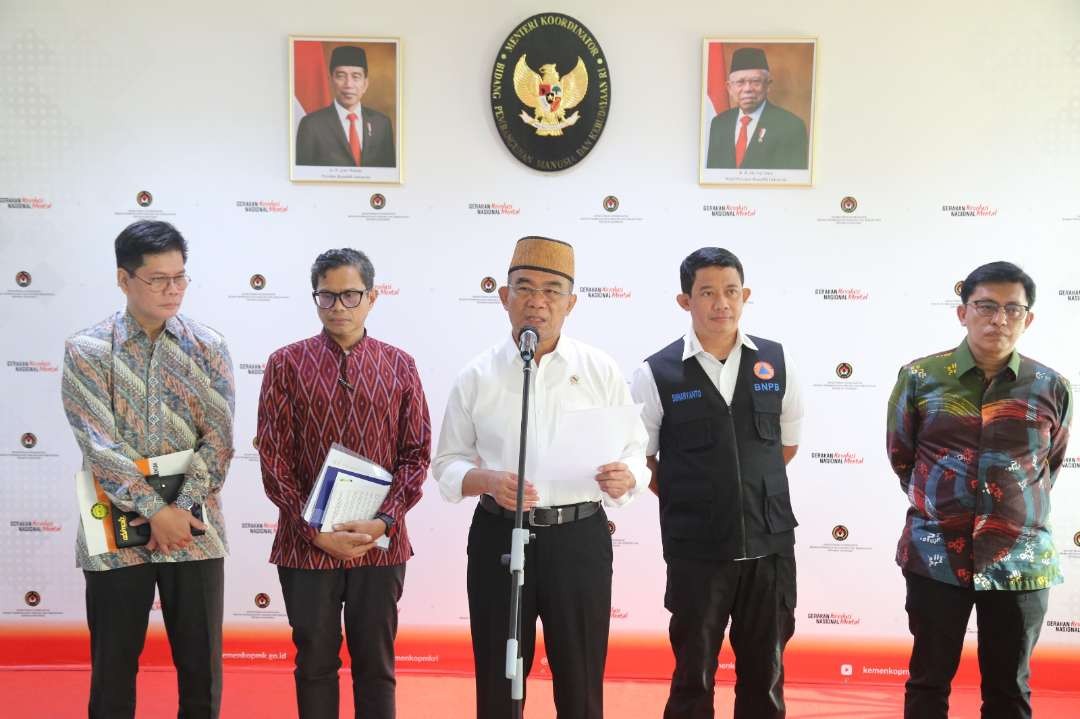 Menko PMK, Muhadjir Effendy soal rencana pengiriman bantuan logistik bencana banjir di Libya, Jumat 22 September 2023. (Foto: Dokumentasi Kemenko PMK)