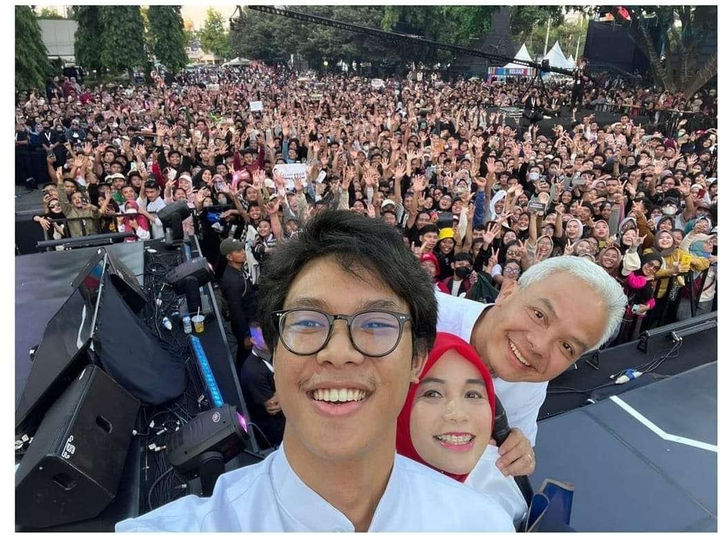 Zinedine Alam Ganjar (depan), putra semata wayang Capres 2024 Ganjar Pranowo. (Foto: Tim Media Ganjar Pranowo)