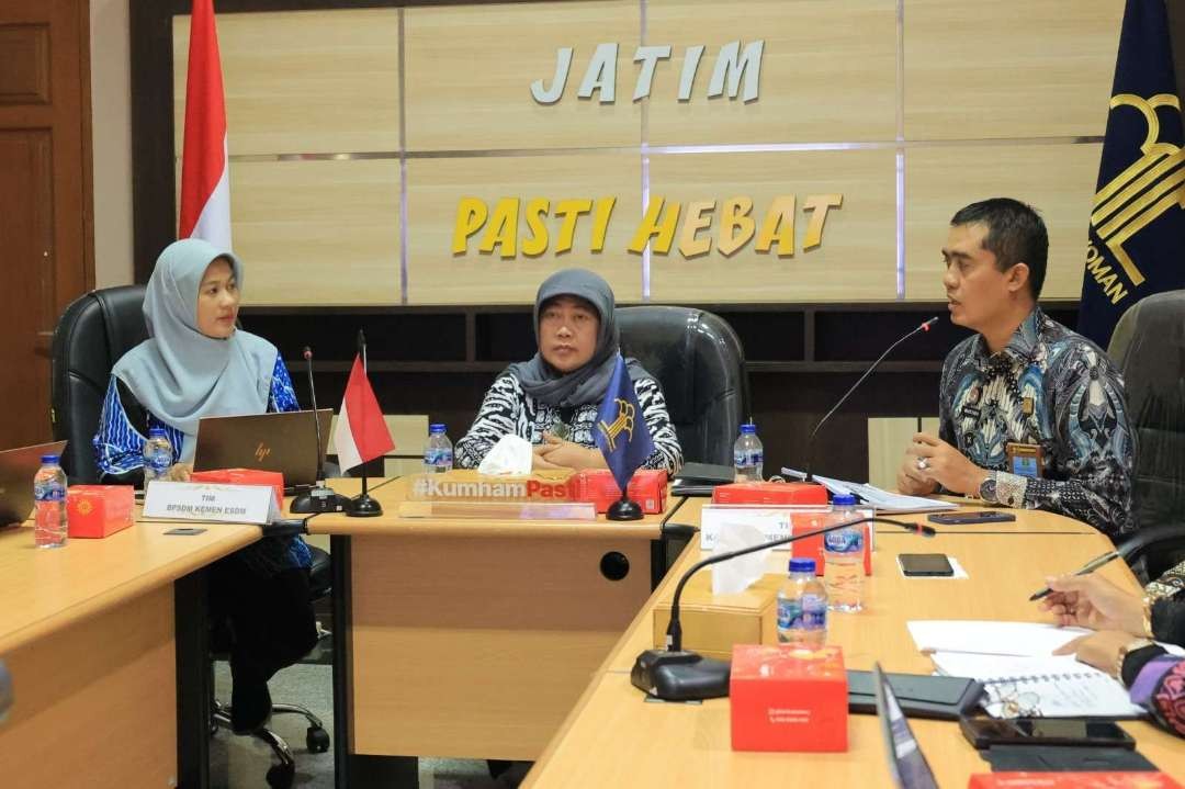 PPSDM KEBTKE Kementerian ESDM menggelar studi tiru ke Kanwil Kemenkumham Jatim, Jumat 18 Agustus 2023. (Foto: Humas Kemenkumham Jawa Timur)