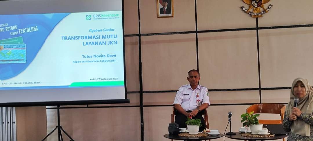 Badan Penyelenggaraan Jaminan Sosial  Kesehatan (BPJS)  Cabang Kediri terus memberikan pemahaman kepada masyarakat terkait Informasi riwayat pelayanan pasien I-Care JKN (Jaminan Kesehatan Nasional).(Foto: Fendi Lesmana/ngopibareng, I'd)