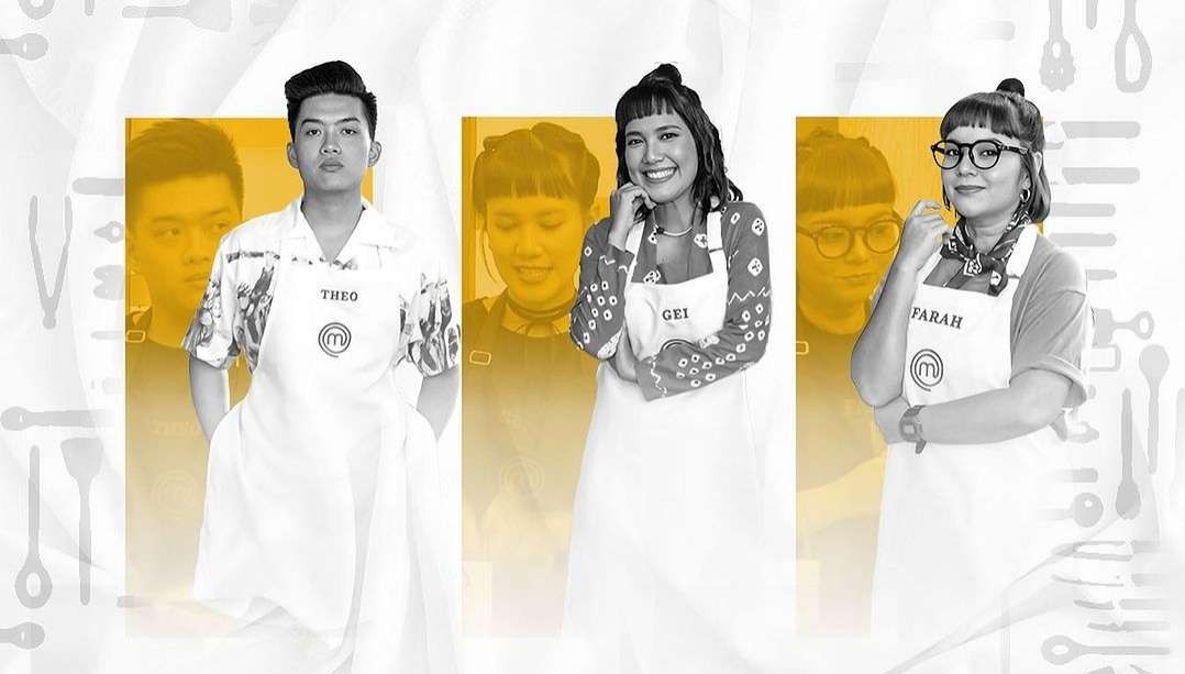 Tiga kontestan MasterChef Indonesia tereliminasi, yakni Theo, Gei, dan Farah. (Foto : Instagram @masteechefina)