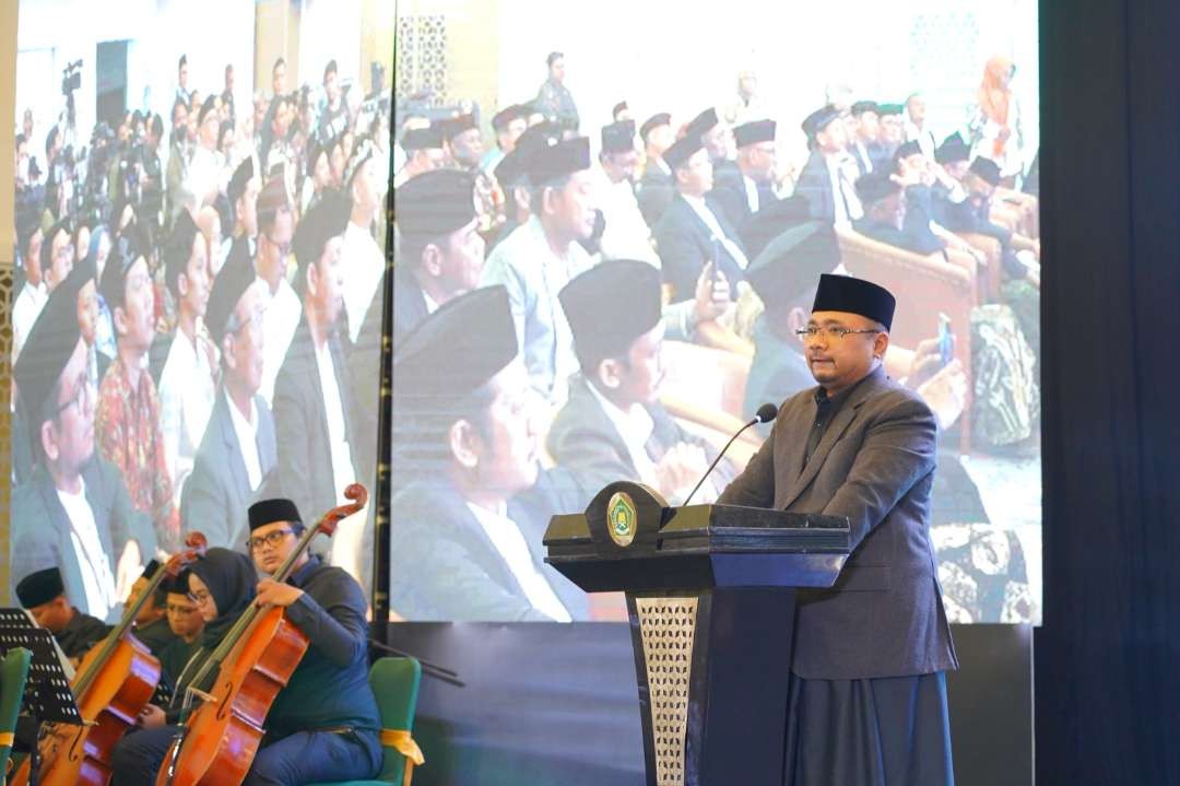 Menteri Agama (Menag) Yaqut Cholil Qoumas hari ini meluncurkan logo peringatan Hari Santri 2023 dengan mengusung tema “Jihad Santri Jayakan Negeri”. (Foto: Dok Kemenag)