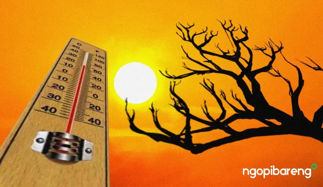 Prakiraan cuaca BMKG untuk wilayah Surabaya dan sekitarnya suhu panas 36 derajat celsius pada Senin 9 Oktober 2023. (Ilustrasi: Ngopibareng.id)