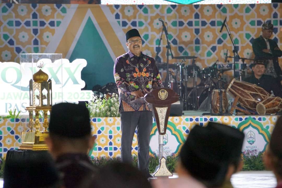 Walikota Pasuruan Saifullah Yusuf atau Gus Ipul menyampaikan rasa terimakasih atas kepercayaan menjadikan Kota Pasuruan sebagai tuan rumah MTQ. (Foto: Pemkot Pasuruan)